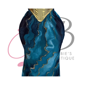 Golden Glam Corset & Marble Maxi Skirt Set