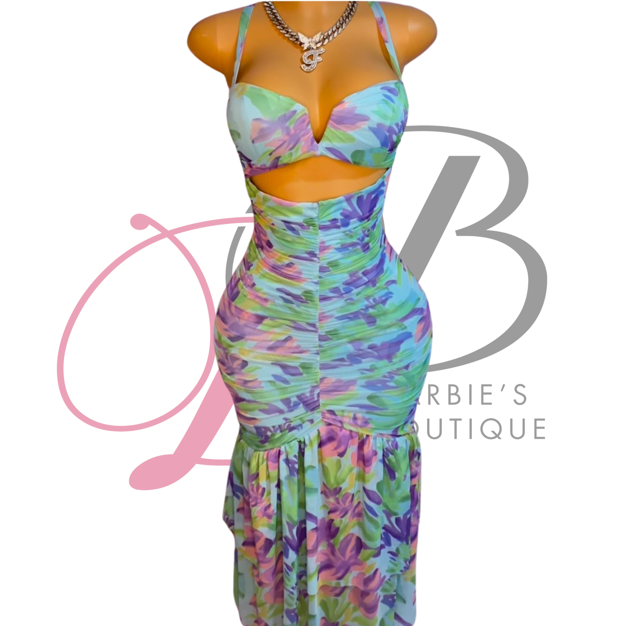 Barbie Floral Print Maxi Dress