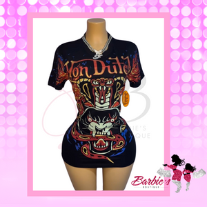 Barbie Graffiti Print Oversized T-Shirt