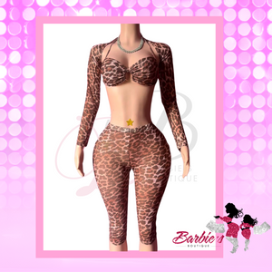 Barbie 3-Piece Leopard Mesh Set