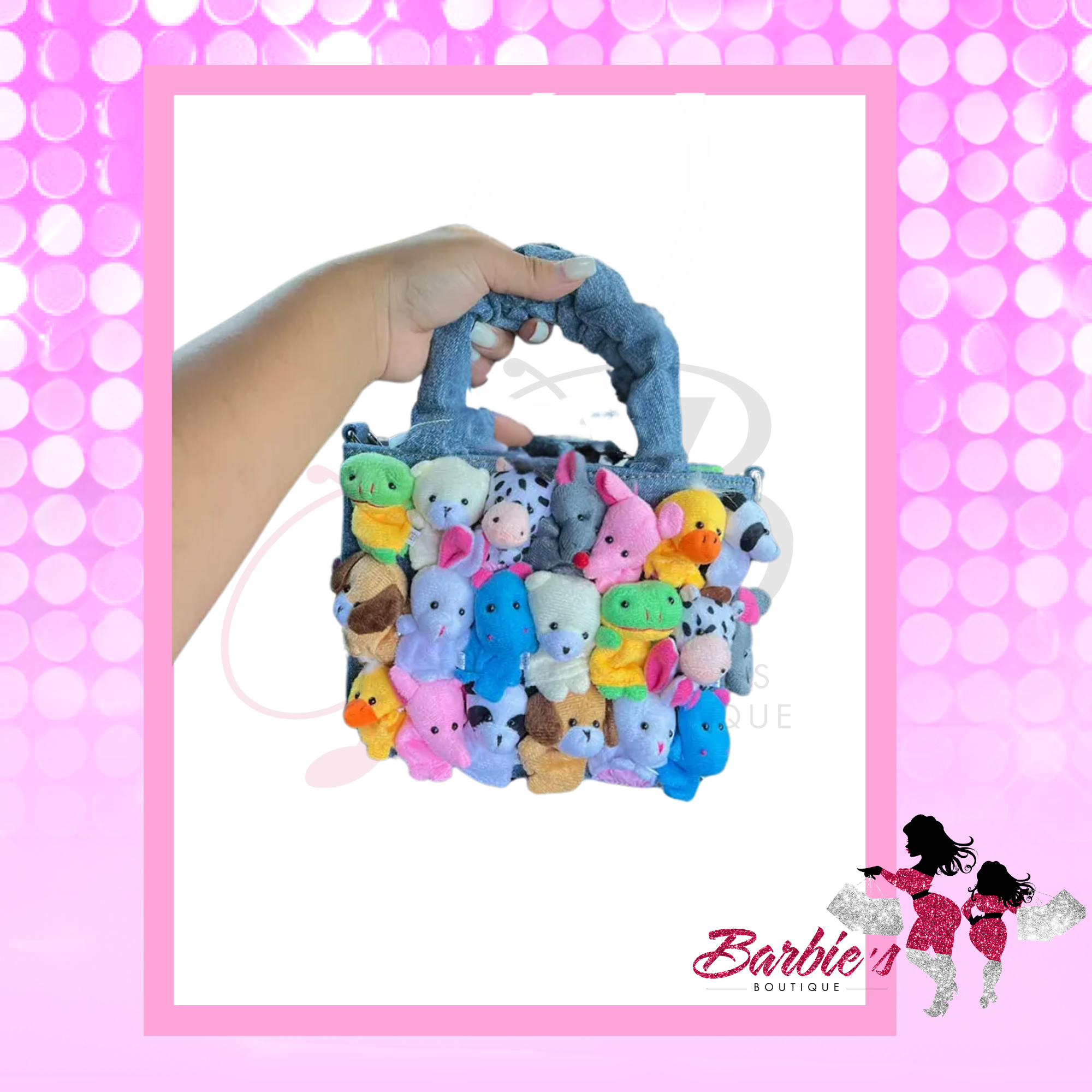Barbie Plush Soft Animal Canvas Tote ā Cute Designer Crossbody Handbag