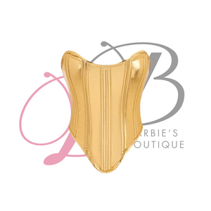 Golden Glam Corset & Marble Maxi Skirt Set