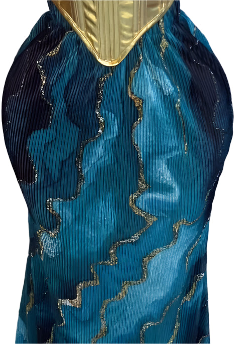 Golden Glam Corset & Marble Maxi Skirt Set