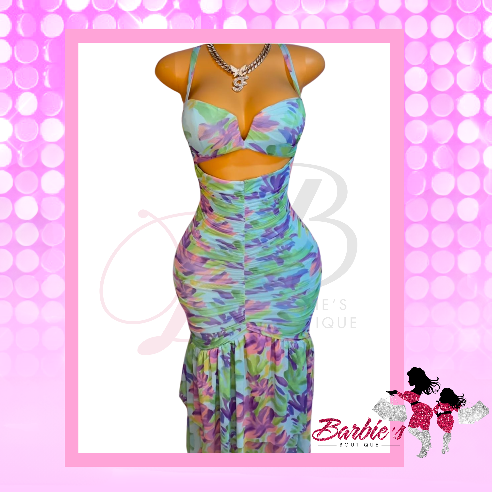 Barbie Floral Print Maxi Dress