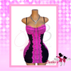 Barbie Pink & Black Lace Dress – Elegant Contrast Lace Bodycon Dress